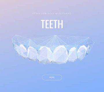 human jaw low poly wireframe landing page template 3d teeth mesh art illustration dentist 4