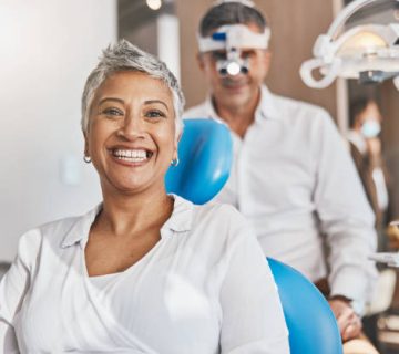 portrait happy and dental with a woman patient in a doctor office for oral hygiene or health