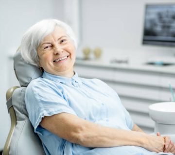 portrait of a senior woman at the dental office 2