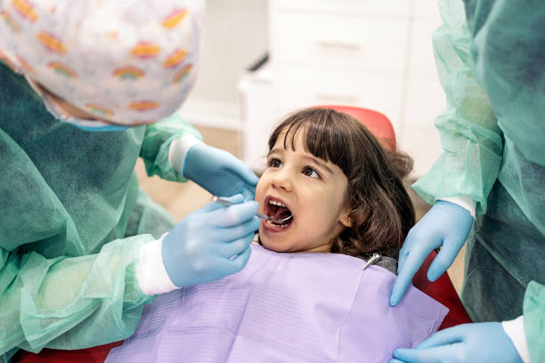 young girl in dental clinic